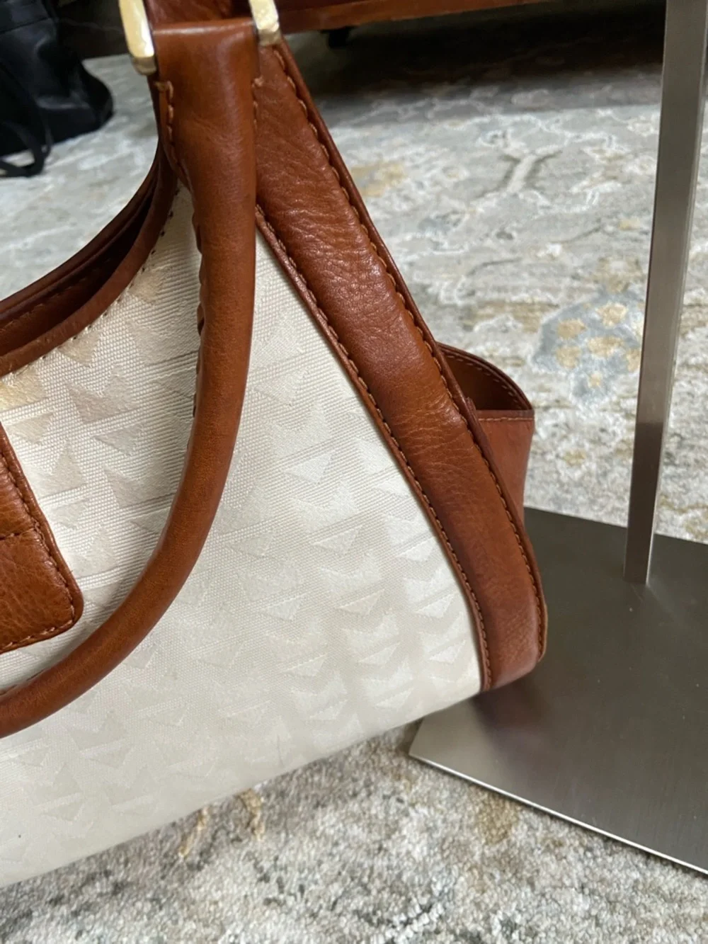 Michael Kors Vintage Lattington Hobo with Monogrammed Jacquard and Leather Trim - Picture 7 of 14